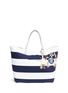 Main View - Click To Enlarge - - - 'Beatrice' large pin embellished stripe canvas shopper tote