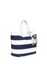 Figure View - Click To Enlarge - - - 'Beatrice' large pin embellished stripe canvas shopper tote