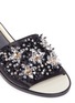 Detail View - Click To Enlarge - LANVIN - Jewelled floral satin slide sandals