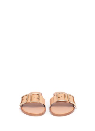 Front View - Click To Enlarge - TIBI - 'Frida' double buckle leather slide sandals