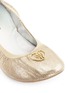 Detail View - Click To Enlarge - STUART WEITZMAN - 'Rose' logo glitter kids ballet flats