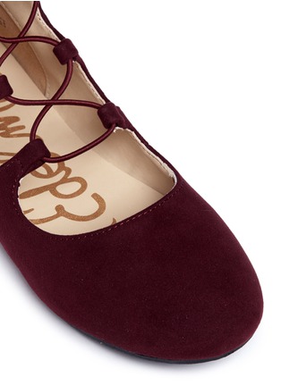 Detail View - Click To Enlarge - SAM EDELMAN - 'Felicia Stella' lace-up kids ballerina flats