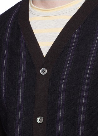 Detail View - Click To Enlarge - COMME DES GARÇONS HOMME - Raschel stripe wool cardigan