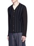 Front View - Click To Enlarge - COMME DES GARÇONS HOMME - Raschel stripe wool cardigan