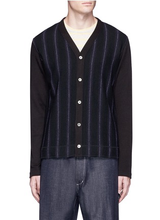 Main View - Click To Enlarge - COMME DES GARÇONS HOMME - Raschel stripe wool cardigan