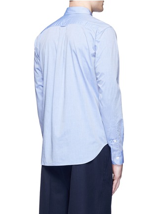 Back View - Click To Enlarge - COMME DES GARÇONS HOMME - Gingham check patchwork chambray shirt