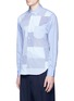 Front View - Click To Enlarge - COMME DES GARÇONS HOMME - Gingham check patchwork chambray shirt
