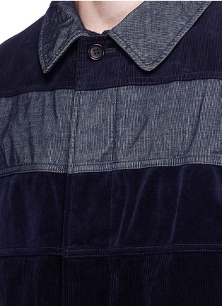 Detail View - Click To Enlarge - COMME DES GARÇONS HOMME - Corduroy and velveteen patchwork coat
