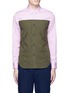 Main View - Click To Enlarge - COMME DES GARÇONS HOMME - Colourblock panel stripe cotton shirt