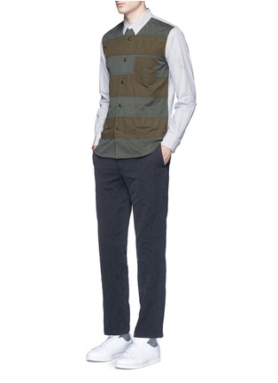 Figure View - Click To Enlarge - COMME DES GARÇONS HOMME - Patchwork front stripe shirt