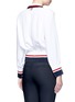Back View - Click To Enlarge - THOM BROWNE  - Stripe pintuck polo silk blouse