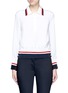 Main View - Click To Enlarge - THOM BROWNE  - Stripe pintuck polo silk blouse