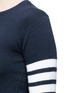 Detail View - Click To Enlarge - THOM BROWNE  - Stripe sleeve button cashmere sweater