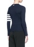 Back View - Click To Enlarge - THOM BROWNE  - Stripe sleeve button cashmere sweater