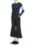 Figure View - Click To Enlarge - THOM BROWNE  - Stripe sleeve button cashmere sweater