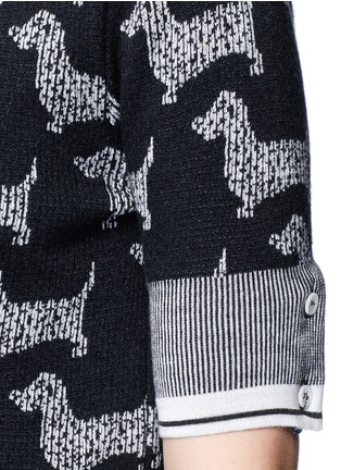 Detail View - Click To Enlarge - THOM BROWNE  - 'Hector' intarsia short sleeve cardigan