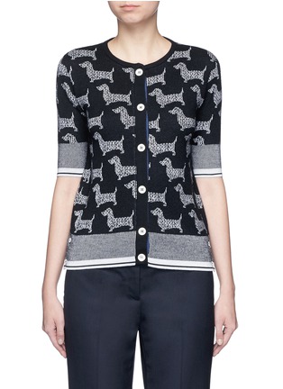 Main View - Click To Enlarge - THOM BROWNE  - 'Hector' intarsia short sleeve cardigan