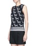 Front View - Click To Enlarge - THOM BROWNE  - 'Hector' intarsia wool-cashmere shell top