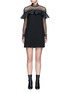 Main View - Click To Enlarge - SELF-PORTRAIT - 'Military Cape' embroidery lace ruffle shoulder dress