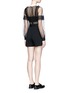 Back View - Click To Enlarge - SELF-PORTRAIT - Tulle balloon sleeve guipure lace crepe playsuit