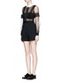 Front View - Click To Enlarge - SELF-PORTRAIT - Tulle balloon sleeve guipure lace crepe playsuit