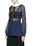 Front View - Click To Enlarge - SELF-PORTRAIT - Balloon sleeve guipure lace chiffon blouse