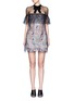 Main View - Click To Enlarge - SELF-PORTRAIT - 'Floral Vine' embroidered tulle lace ruffle dress