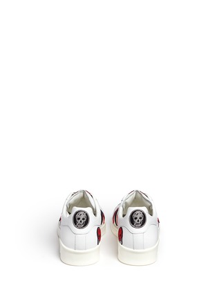 Back View - Click To Enlarge - ALEXANDER MCQUEEN - Skull patch appliqué leather sneakers