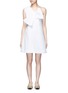 Main View - Click To Enlarge - VICTORIA, VICTORIA BECKHAM - Twist bow one-shoulder microfaille dress