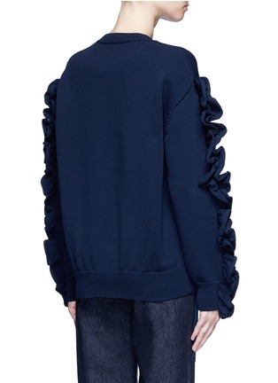 Back View - Click To Enlarge - VICTORIA, VICTORIA BECKHAM - Ruffle sleeve sweater