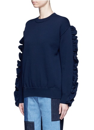 Front View - Click To Enlarge - VICTORIA, VICTORIA BECKHAM - Ruffle sleeve sweater