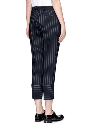 Back View - Click To Enlarge - VICTORIA, VICTORIA BECKHAM - Pinstripe wool blend cropped pants