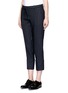 Front View - Click To Enlarge - VICTORIA, VICTORIA BECKHAM - Pinstripe wool blend cropped pants