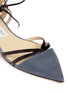 Detail View - Click To Enlarge - JIMMY CHOO - 'Hime' leather trim canvas flats
