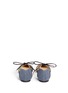 Back View - Click To Enlarge - JIMMY CHOO - 'Hime' leather trim canvas flats