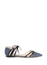 Main View - Click To Enlarge - JIMMY CHOO - 'Hime' leather trim canvas flats