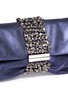 Detail View - Click To Enlarge - JIMMY CHOO - 'Chandra' crystal bracelet metallic leather clutch