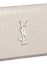 Detail View - Click To Enlarge - SAINT LAURENT - 'Monogram' croc embossed leather chain wallet