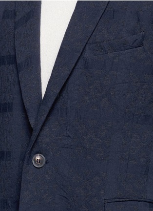 Detail View - Click To Enlarge - SONG FOR THE MUTE - Geometric jacquard long blazer