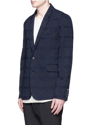 Front View - Click To Enlarge - SONG FOR THE MUTE - Geometric jacquard long blazer