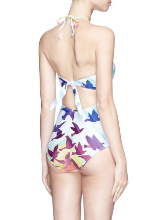 Back View - Click To Enlarge - MARA HOFFMAN - Cutout back rainbow one-piece bustier swimsuit