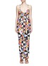 Main View - Click To Enlarge - MARA HOFFMAN - Optical graphic lace-up back cutout maxi dress