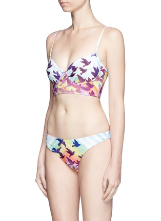 Figure View - Click To Enlarge - MARA HOFFMAN - Rainbow bird print cami underwire bikini top