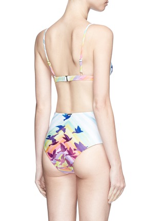 Back View - Click To Enlarge - MARA HOFFMAN - Rainbow bird print triangle bikini top