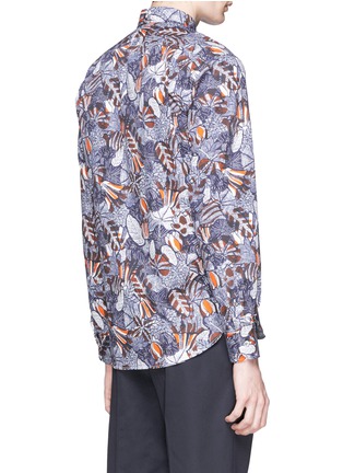 Back View - Click To Enlarge - MAISON KITSUNÉ - 'Hibiscus Classic' mother of pearl button poplin shirt
