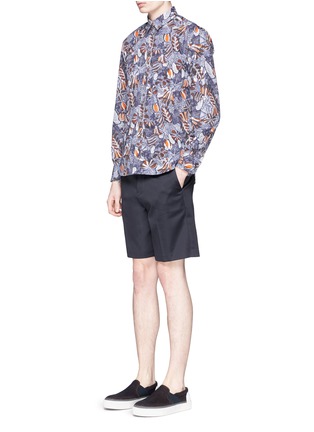 Figure View - Click To Enlarge - MAISON KITSUNÉ - 'Hibiscus Classic' mother of pearl button poplin shirt