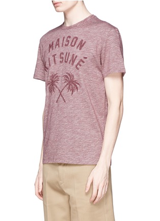 Front View - Click To Enlarge - MAISON KITSUNÉ - 'Palm Tree Vintage' mottled jersey T-shirt