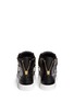 Back View - Click To Enlarge - 73426 - 'London' croc embossed leather high top sneakers