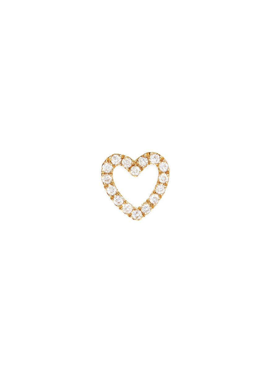 Diamond 18k yellow gold ’Heart’ charm - With Love