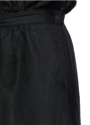 Detail View - Click To Enlarge - MARA HOFFMAN - Ruffle paperbag waist linen-cotton mini shorts